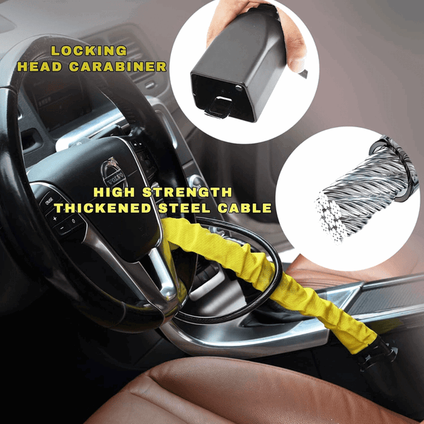 Car Seat Belt Steering Wheel Anti-Theft Locking Device