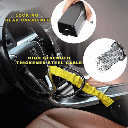 Car Seat Belt Steering Wheel Anti-Theft Locking Device
